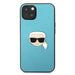 Karl Lagerfeld Leather Ikonik Karl’s Head Metal Case for iPhone 13 mini - Blue - Cell phone cases and covers<<<HurtelXML