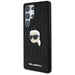 Karl Lagerfeld Leather Monogram Pin Logo Karl Head Samsung Galaxy S25 Ultra Case Black - Cell phone cases