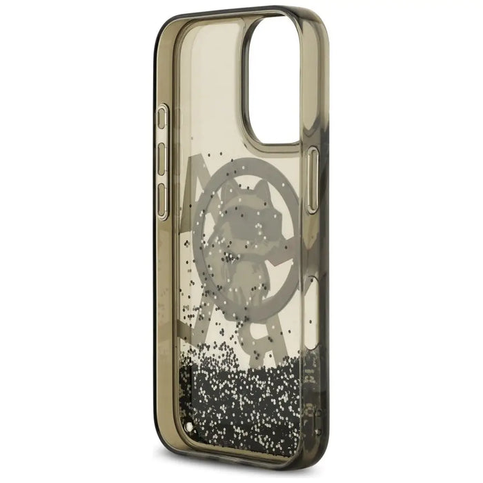 Karl Lagerfeld Liquid Glitter Choupette Logo MagSafe iPhone 17 Case - Black - Cell phone cases and covers<<<HurtelXML