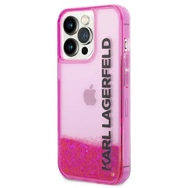 Karl Lagerfeld Liquid Glitter Elong Case for iPhone 14 Pro - Pink - Cell phone cases and covers<<<HurtelXML