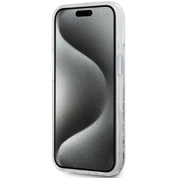Karl Lagerfeld Liquid Glitter Karl Head MagSafe case for iPhone 15 / 14 / 13 - transparent - Cell phone cases