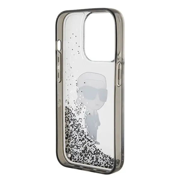 Karl Lagerfeld Liquid Glitter Ikonik case for iPhone 15 Pro Max - transparent - Cell phone cases and covers<<<HurtelXML