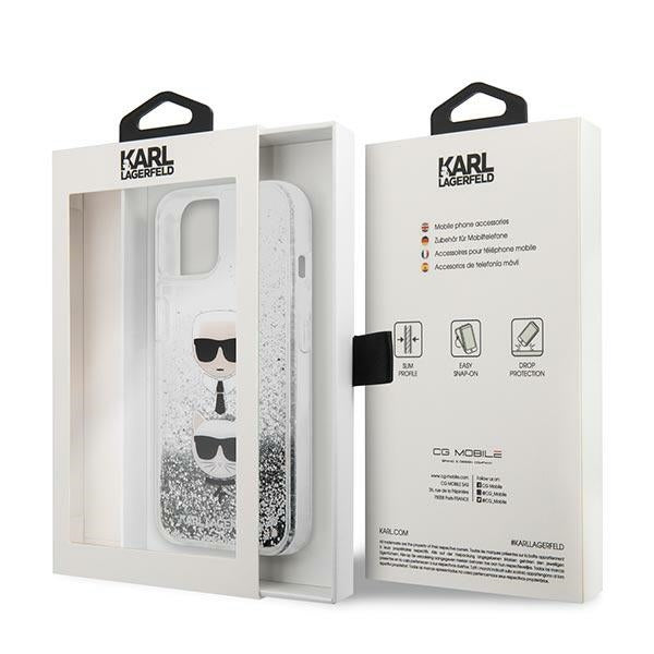 Karl Lagerfeld Liquid Glitter Karl&Choupette Head case for iPhone 13 mini - silver - Cell phone cases