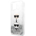 Karl Lagerfeld Liquid Glitter Karl&Choupette Head case for iPhone 13 mini - silver - Cell phone cases