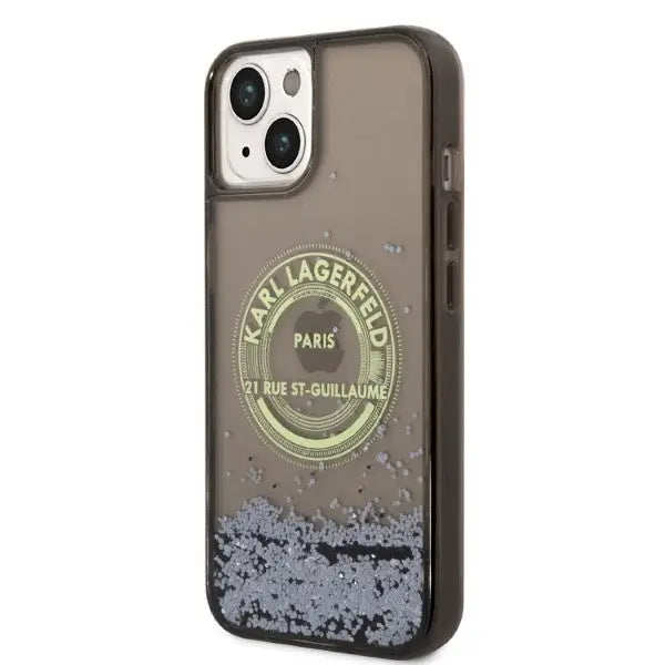 Karl Lagerfeld Liquid Glitter RSG case for iPhone 14 - black - Cell phone cases and covers<<<HurtelXML