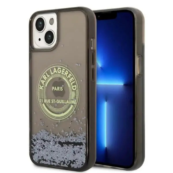 Karl Lagerfeld Liquid Glitter RSG case for iPhone 14 - black - Cell phone cases and covers<<<HurtelXML