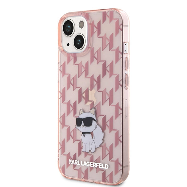 Karl Lagerfeld Monogram Choupette case for iPhone 15 - pink - Cell phone cases and covers<<<HurtelXML