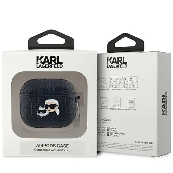 Karl Lagerfeld Monogram Karl & Choupette Head case for AirPods 3 - black - Cell phone cases and covers<<<HurtelXML