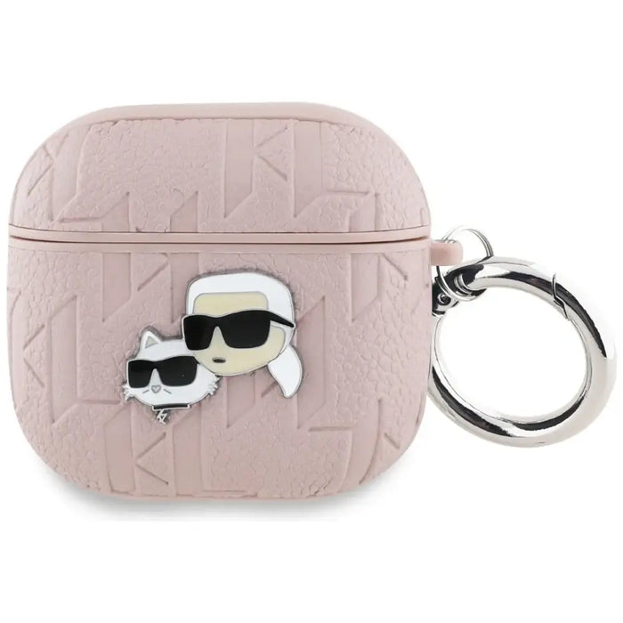 Karl Lagerfeld Monogram Karl & Choupette Head Case for AirPods 4 - Pink - Cell phone cases and covers<<<HurtelXML