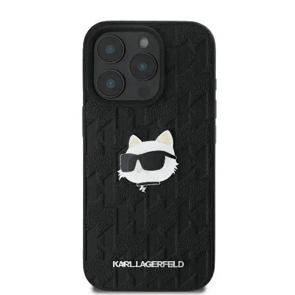 Karl Lagerfeld Monogram Choupette Head Pin iPhone 16 Pro Case - Black - Cell phone cases and covers<<<HurtelXML