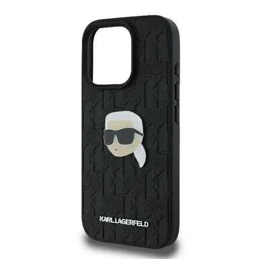 Karl Lagerfeld Monogram Karl Head Pin Case for iPhone 16 Pro 6.3’’ Black - Cell phone cases and covers<<<HurtelXML