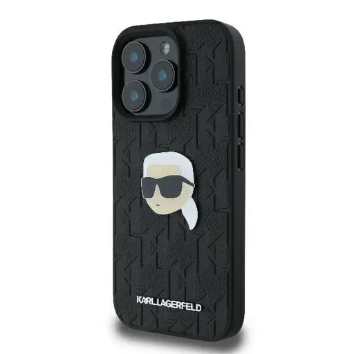 Karl Lagerfeld Monogram Karl Head Pin iPhone 16 Pro Max Case - Black - Cell phone cases and covers<<<HurtelXML