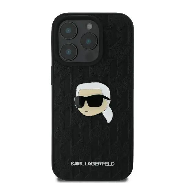 Karl Lagerfeld Monogram Karl Head Pin iPhone 16 Pro Max Case - Black - Cell phone cases and covers<<<HurtelXML