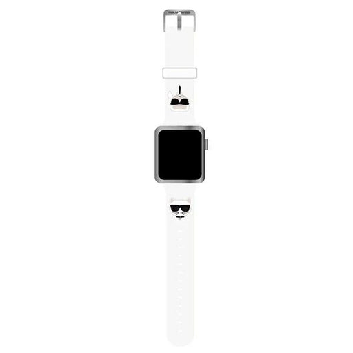 Karl Lagerfeld Pasek KLAWLSLCKW Apple Watch 42/44/45mm biały/white strap Silicone Karl & Choupette Heads - Other cell