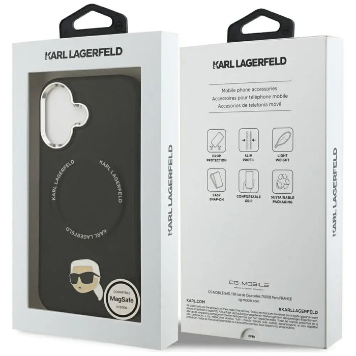 Karl Lagerfeld Karl Pin MagSafe Case for iPhone 17 - Black - Cell phone cases and covers<<<HurtelXML