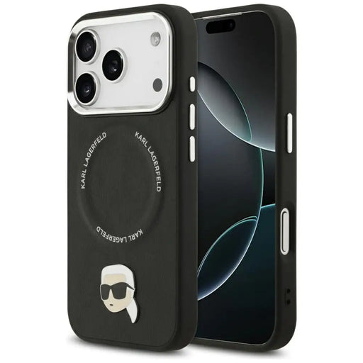 Karl Lagerfeld Karl Pin MagSafe Case for iPhone 17 Pro - Black - Cell phone cases and covers<<<HurtelXML