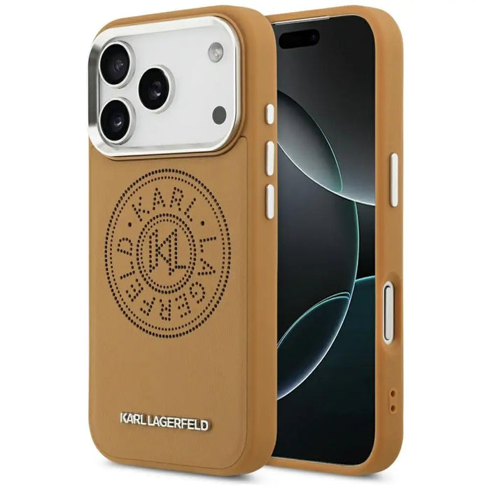 Karl Lagerfeld Point & Metal Logo MagSafe Case for iPhone 17 Pro Max - Brown - Cell phone cases and covers<<<HurtelXML