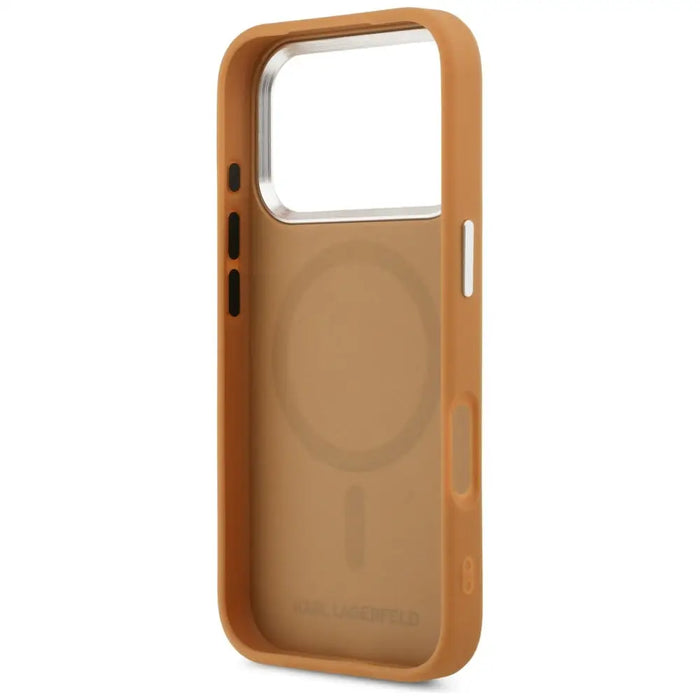 Karl Lagerfeld Point & Metal Logo MagSafe Case for iPhone 17 Pro Max - Brown - Cell phone cases and covers<<<HurtelXML