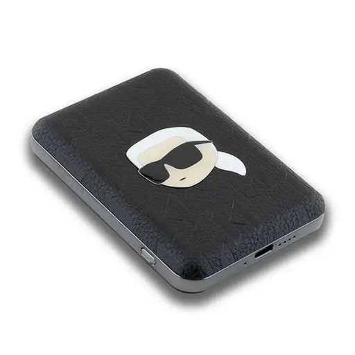 Karl Lagerfeld Powerbank inductive KLPB5FPGKSKIHK 16W 5000mAh black/black Karl Head Pin MagSafe - Powerbanks<<<HurtelXML