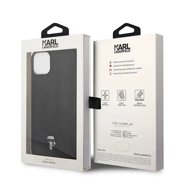 Karl Lagerfeld Puffy Ikonik Pin Case for iPhone 14 Plus - Black - Cell phone cases and covers<<<HurtelXML