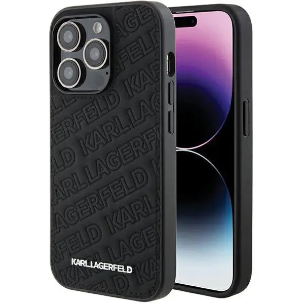 Karl Lagerfeld Quilted K Pattern case for iPhone 15 Pro Max - black - Cell phone cases and covers<<<HurtelXML