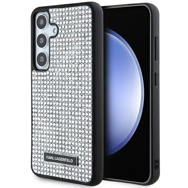 Karl Lagerfeld Rhinestone Metal Logo case for Samsung Galaxy S24 - silver - Cell phone cases and covers<<<HurtelXML