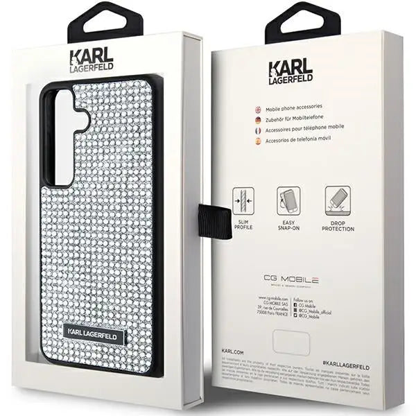 Karl Lagerfeld Rhinestone Metal Logo case for Samsung Galaxy S24 - silver - Cell phone cases and covers<<<HurtelXML