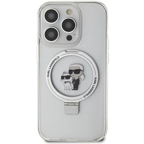 Karl Lagerfeld Ring Stand Karl&Choupette MagSafe case for iPhone 14 Pro Max - white - Cell phone cases