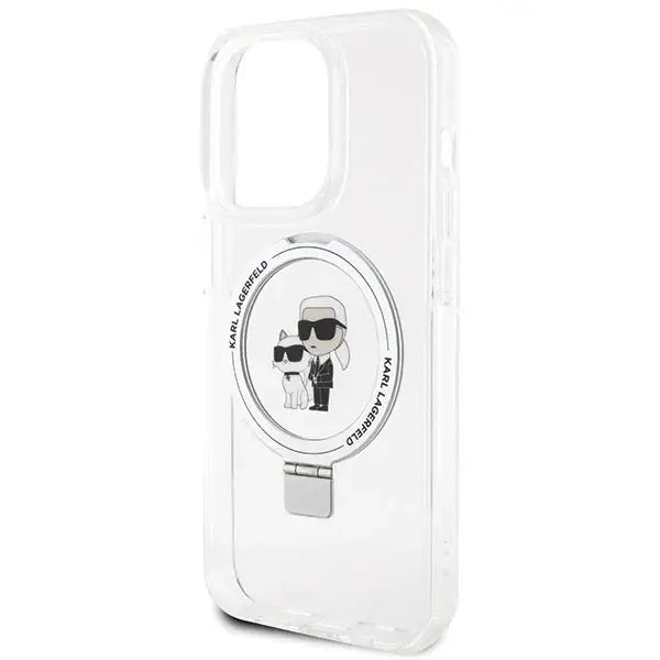 Karl Lagerfeld Ring Stand Karl&Choupette MagSafe case for iPhone 14 Pro Max - white - Cell phone cases