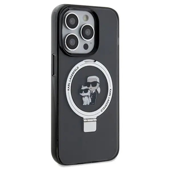 Karl Lagerfeld Ring Stand Karl&Choupette MagSafe case for iPhone 14 Pro Max - black - Cell phone cases