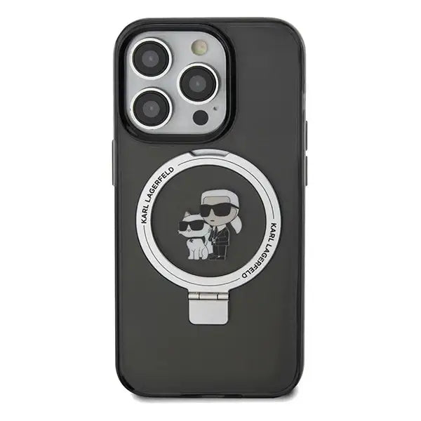 Karl Lagerfeld Ring Stand Karl&Choupette MagSafe case for iPhone 14 Pro Max - black - Cell phone cases