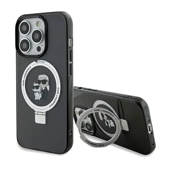 Karl Lagerfeld Ring Stand Karl&Choupette MagSafe case for iPhone 14 Pro Max - black - Cell phone cases