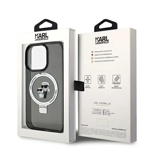 Karl Lagerfeld Ring Stand Karl&Choupette MagSafe case for iPhone 14 Pro Max - black - Cell phone cases