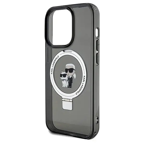 Karl Lagerfeld Ring Stand Karl&Choupette MagSafe case for iPhone 14 Pro Max - black - Cell phone cases