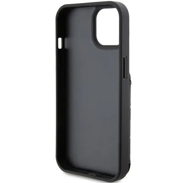 Karl Lagerfeld Saffiano Cardslots and Stand Monogram Choupette case for iPhone 15 - black - Cell phone cases