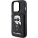 Karl Lagerfeld Saffiano Cardslots and Stand Monogram Ikonik Patch case for iPhone 15 Pro Max - black - Cell phone cases