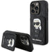 Karl Lagerfeld Saffiano Cardslots and Stand Monogram Ikonik Patch case for iPhone 15 Pro Max - black - Cell phone cases