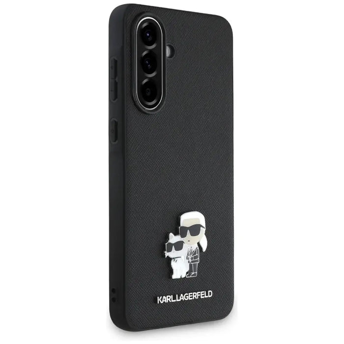 Karl Lagerfeld Saffiano Case w/ K&C Metal Logo for Samsung Galaxy A56 - Black - Cell phone cases and covers<<<HurtelXML