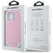 Karl Lagerfeld Saffiano Full Wrapped Elongated Metal Logo MagSafe iPhone 16 Pro Case - Pink - Cell phone cases