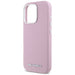 Karl Lagerfeld Saffiano Full Wrapped Elongated Metal Logo MagSafe iPhone 16 Pro Case - Pink - Cell phone cases