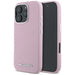 Karl Lagerfeld Saffiano Full Wrapped Elongated Metal Logo MagSafe iPhone 16 Pro Max Case - Pink - Cell phone cases