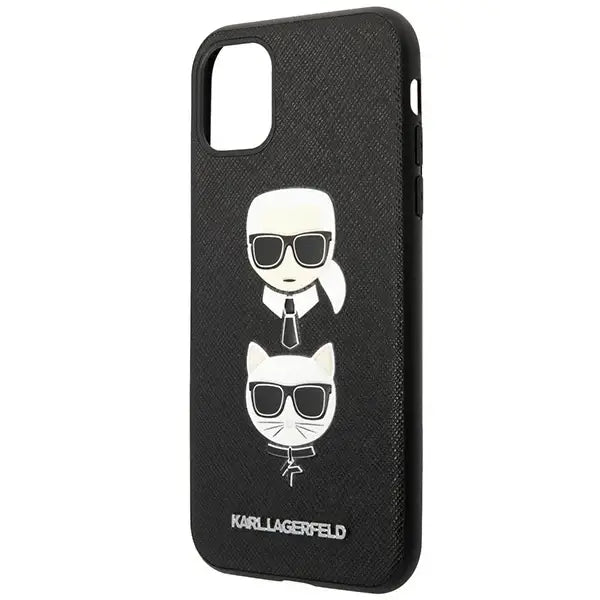 Karl Lagerfeld Saffiano Karl&Choupette Head Case for iPhone 11 Pro 5.8’’ - Black - Cell phone cases