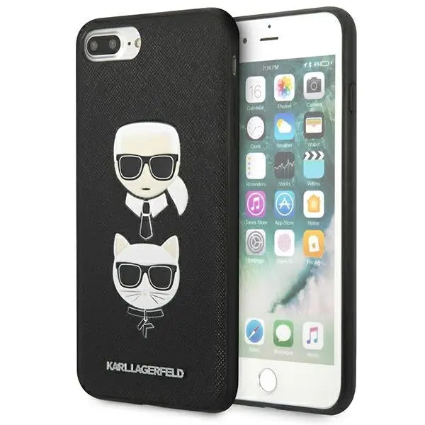Karl Lagerfeld Saffiano Karl&Choupette Head case for iPhone 7 Plus / iPhone 8 Plus - black - Cell phone cases