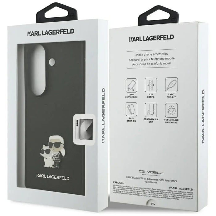 Karl Lagerfeld Saffiano Karl&Choupette Pin Case for Samsung Galaxy Z Fold7 - Black - *Kategoria tymczasowa<<<HurtelXML