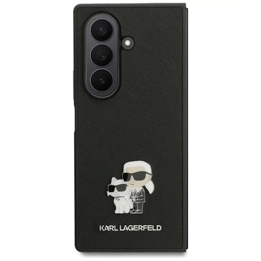 Karl Lagerfeld Saffiano Karl&Choupette Pin Case for Samsung Galaxy Z Fold7 - Black - *Kategoria tymczasowa<<<HurtelXML