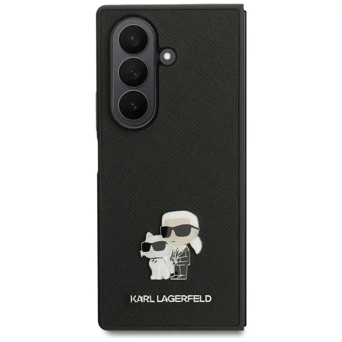 Karl Lagerfeld Saffiano Karl&Choupette Pin Case for Samsung Galaxy Z Fold7 - Black - *Kategoria tymczasowa<<<HurtelXML
