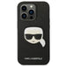 Karl Lagerfeld Saffiano Karl’s Head Patch Case for iPhone 14 Pro - Black - Cell phone cases and covers<<<HurtelXML