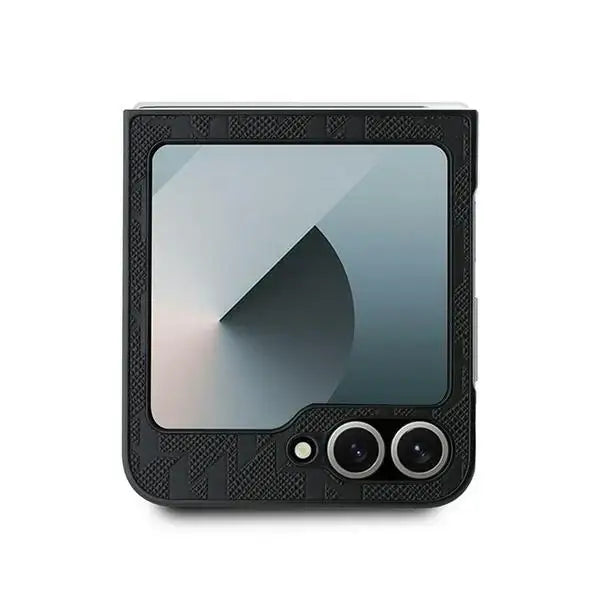 Karl Lagerfeld Saffiano Monogram Ikonik Pin Case for Samsung Galaxy Z Flip 6 - Black - Cell phone cases