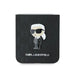 Karl Lagerfeld Saffiano Monogram Ikonik Pin Case for Samsung Galaxy Z Flip 6 - Black - Cell phone cases