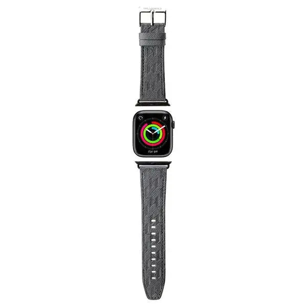 Karl Lagerfeld Saffiano Monogram strap for Apple Watch 38/40/41mm - silver - Other cell phone equipment<<<HurtelXML